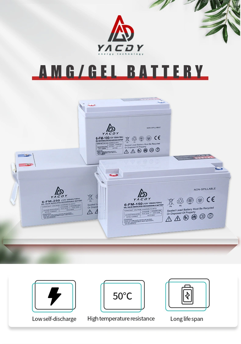 12V150ah AGM Gel Deep Cycle Solar UPS Storage Rechargeable Battery for Solar System