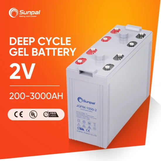 Sunpal 2V 1000ah 1500ah 2000ah 2500ah 3000ah Batería de plomo ácido Opzs Energy 2V Opzv